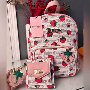 Freshly Picked Strawberry Print Backpack